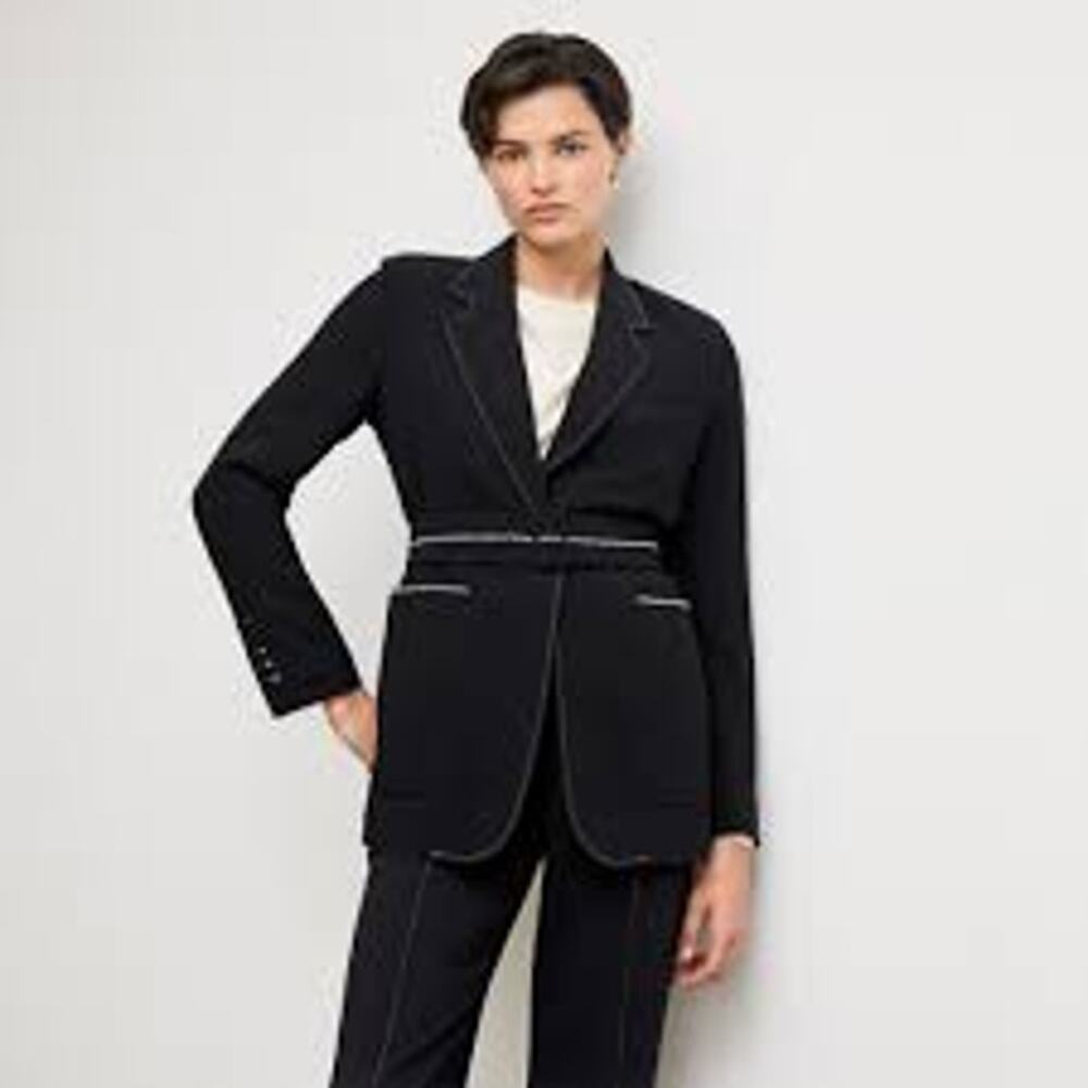 M.M.LaFleur Everyday Crepe with Topstitch Athena Jetset Blazer Size 10